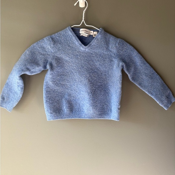 Calvin Klein, youth boys, size small, blue long sleeve 100% wool sweater - Picture 1 of 5